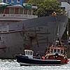 VERY near miss in the harbour!